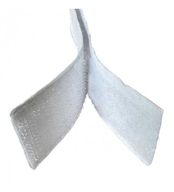 Pásek na suchý zip s lepidlem bílý 2x10 cm, šířka 25 mm