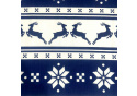 Tissus en coton de Noël au mètre, 160 cm motif Noël Bleu Marine