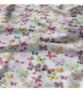Bavlněné látky, metráž. Motýlci na Šedém