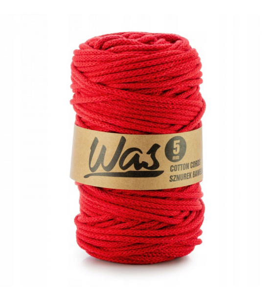 Bavlněná šňůra 5mm, 100m, červená 160