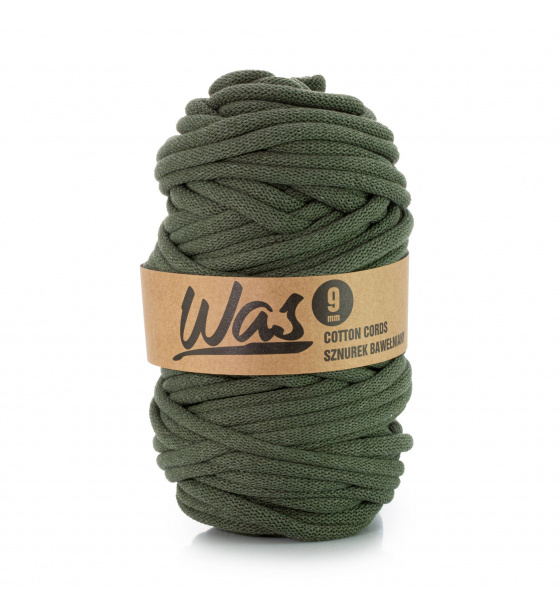 Bavlněná šňůra 9 mm, 50 m, khaki 250