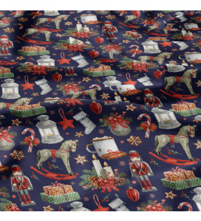 Vánoční bavlněná látka, metráž, šíře 160 cm, Vánoční Stráž-34