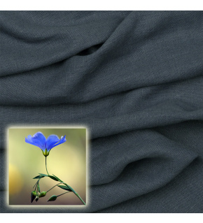 Přírodní lněná látka Oskar, tmavě modrá, 265 gr/m2