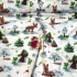 Vánoční bavlněná látka, metráž, šíře 160 cm, vzor Vánoce na Bílém 2