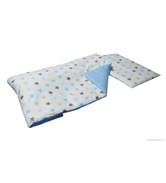 Povlečení do postýlky 2 dílné HVĚZDY barva Modrá