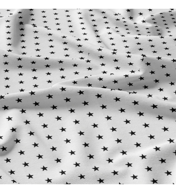 Dětská bavlněná látka bavlna 100%, 125 g/m², šíře 160 cm, hvězdy černé na bílém