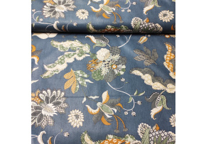 Bavlněná látka Poviev Žlutý na Granátovém