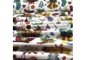 Christmas cotton fabric, by the meter, width 160 cm, Christmas pattern on White