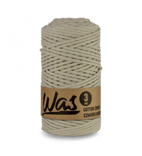 Bavlněná šňůra 3mm, 100m, SV. BEŽOVÁ