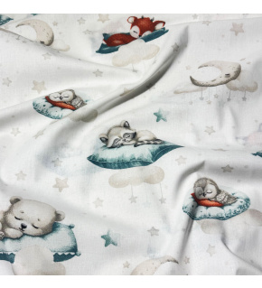 Bavlněné látky, metráž Dobrý Spánek na Bílém