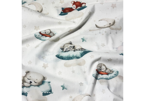 Bavlněné látky, metráž Dobrý Spánek na Bílém