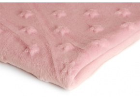 Látky mikroplyš Mínky Hvězdy, barva Růžová 19