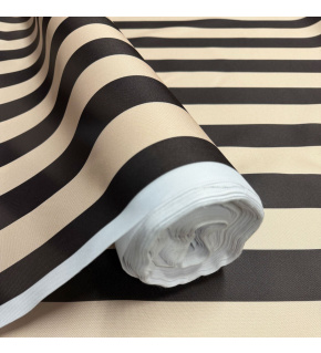 Venkovní látka Pergola (Oxford), 200 g/m², šíře 160 cm, béžovo-čekoladové proužky 5 cm