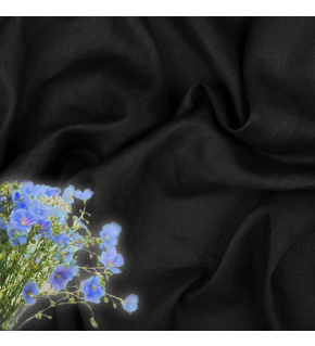 Přírodní lněná látka Julia, Černá, 154 gr/m2 Přírodní lněná látka Julia, Černá, 154 gr/m2