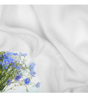 Přírodní lněná látka Julia, Bílá, 154 gr/m2