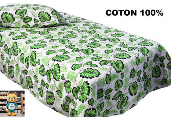 Krepové povlečení na zip, barva Zelená, 140x200 cm