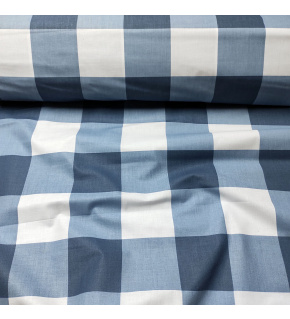 Dětské bavlněné látky, metráž. Kostka 8 cm, Modrá