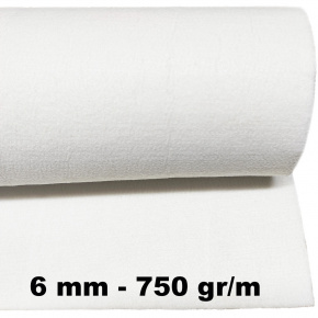 Technický filc 6 mm barva bílá, šířka 150 cm 