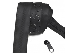 Voděodolný zip spirálový černý 8 mm, metráž
