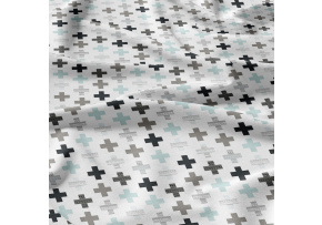 Bavlněná látka Plusy Modré na Bílém 5 cm