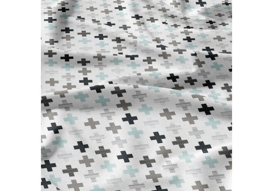 Bavlněná látka Plusy Modré na Bílém 5 cm