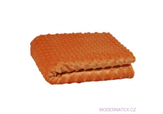 Minky 380 látky mikroplyš puntík  barva nectarine