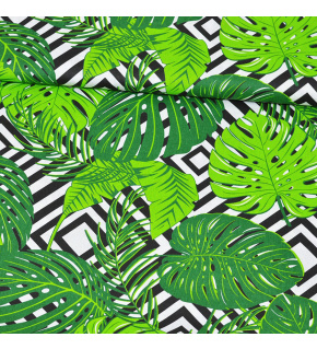 Bavlněná látka 100% bavlny, 125 g/m², šíře 160 cm, listy zelené