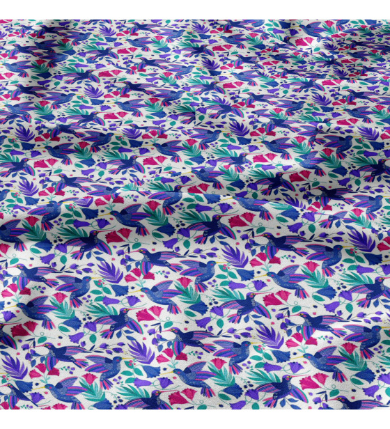 Bavlněné látky, metráž. Ptáci Jaro na Bílém