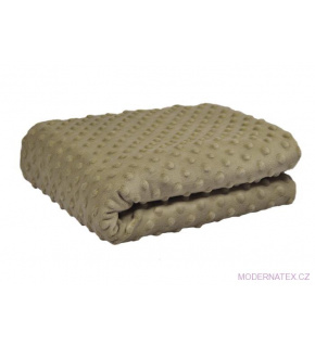 Látka minky puntík, 380 g/m², šíře 160 cm, metráž, cappuccino