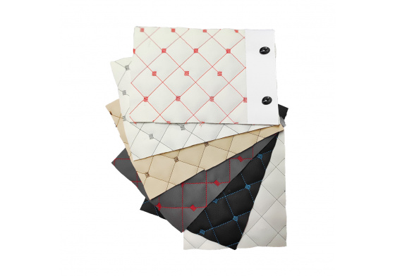 Vzorník potahových látek Eko kůže Prošívaná MIX, 15x19 cm