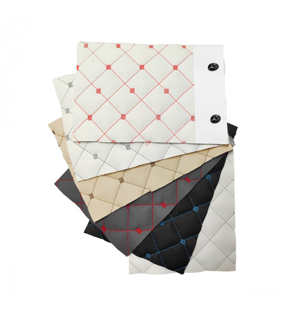 Vzorník potahových látek Eko kůže Prošívaná MIX, 15x19 cm